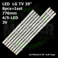 LED підсвітка TV 39" LG inch 776mm LG POLA2.0 39” A/B-Type Rev 0.0 HC390DUN T390HVJ01.0 AGF78161701 8шт