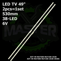 LED підсвітка TV 49" Samsung AOT_49_NU7300_NU7100 AOT-49-NU7300-2X38 JL.E490K2330-408BS V8N1-490SM0-R1 2шт