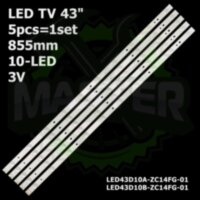 LED підсвітка TV 43" inch 10-led 850mm 3V LED43D10A-01(A) + LED43D10B-01(A) LED43D10A-ZC14FG-07 5шт