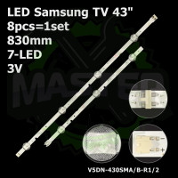 LED підсвітка TV 43" Samsung 7-led 830mm V5DN-430SMA-R1 V5DN-430SMB-R2 2015 SVS43 FHD FCOM 2015SVS43 8шт