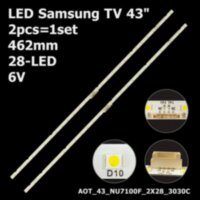 LED підсвітка TV 43" Samsung 462mm AOT-43-NU7100F-2X28-3030C UE43NU7100U BN44-00947A (2шт.)