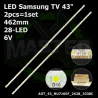 LED підсвітка TV 43" Samsung 462mm AOT-43-NU7100F-2X28-3030C UE43NU7100U BN44-00947A (2шт.)